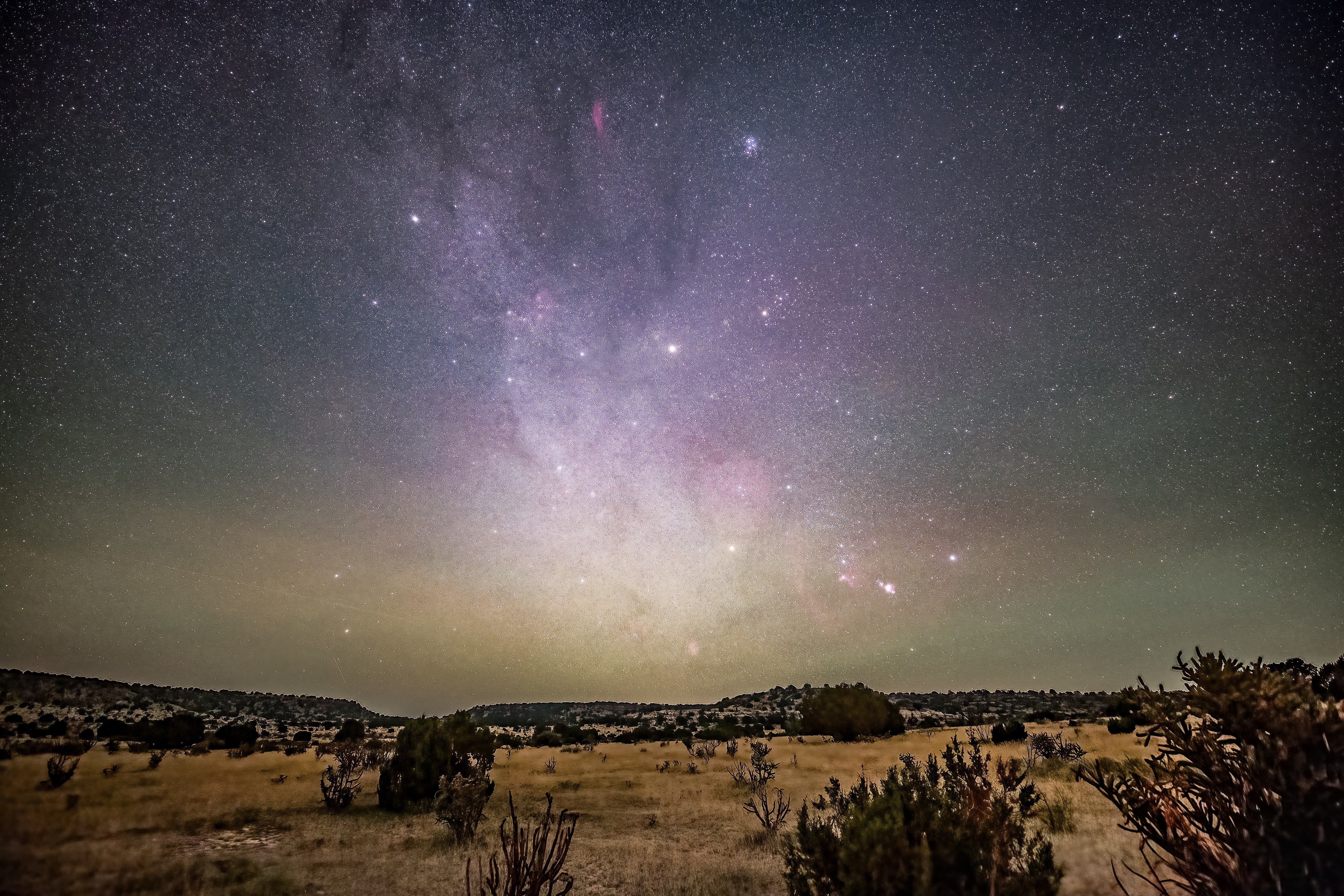 The Orion Arm hangs in the sky over the Okie-Tex Star Party in this two-minute exposure taken at ISO 3200. All images were shot with an astromodified Canon EOS 6D and 16–35mm f/2.8 zoom lens unless otherwise noted. Credit: Adrian Bradley