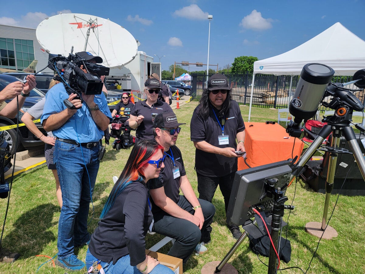 Our friends at Celestron were out in full force, with a presence as a vendor and also as a supplier of a live TV feed for the Weather Channel using a modified C8 optical tube assembly. 