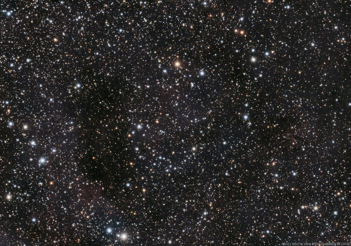 A close-up image of what is called "Morehouse's Black Ring," or dark nebula 353.