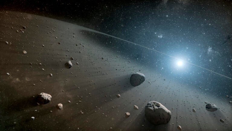 Artist's illustration of an asteroid belt around a young star