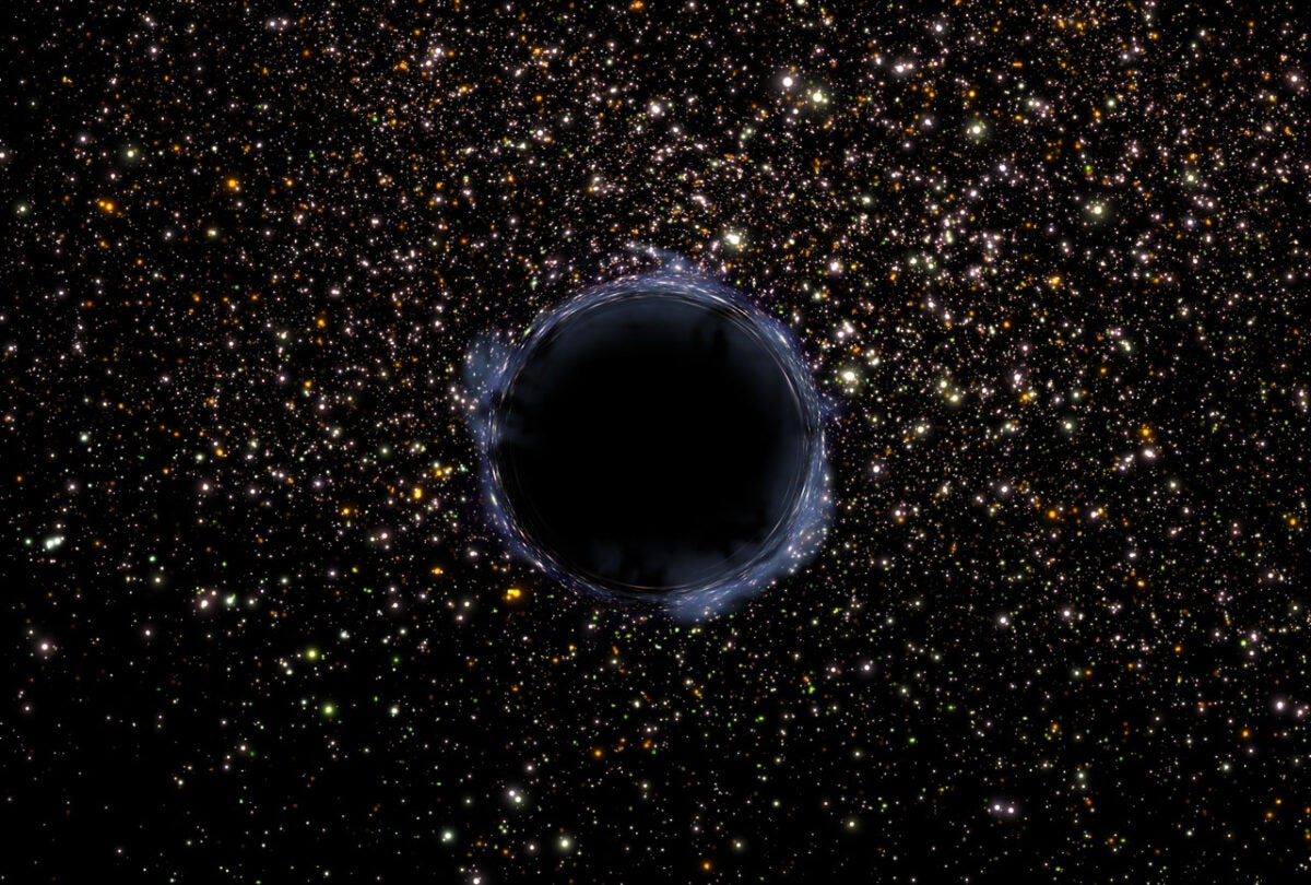 Black Hole in a Star Cluster (Artist's Impression)