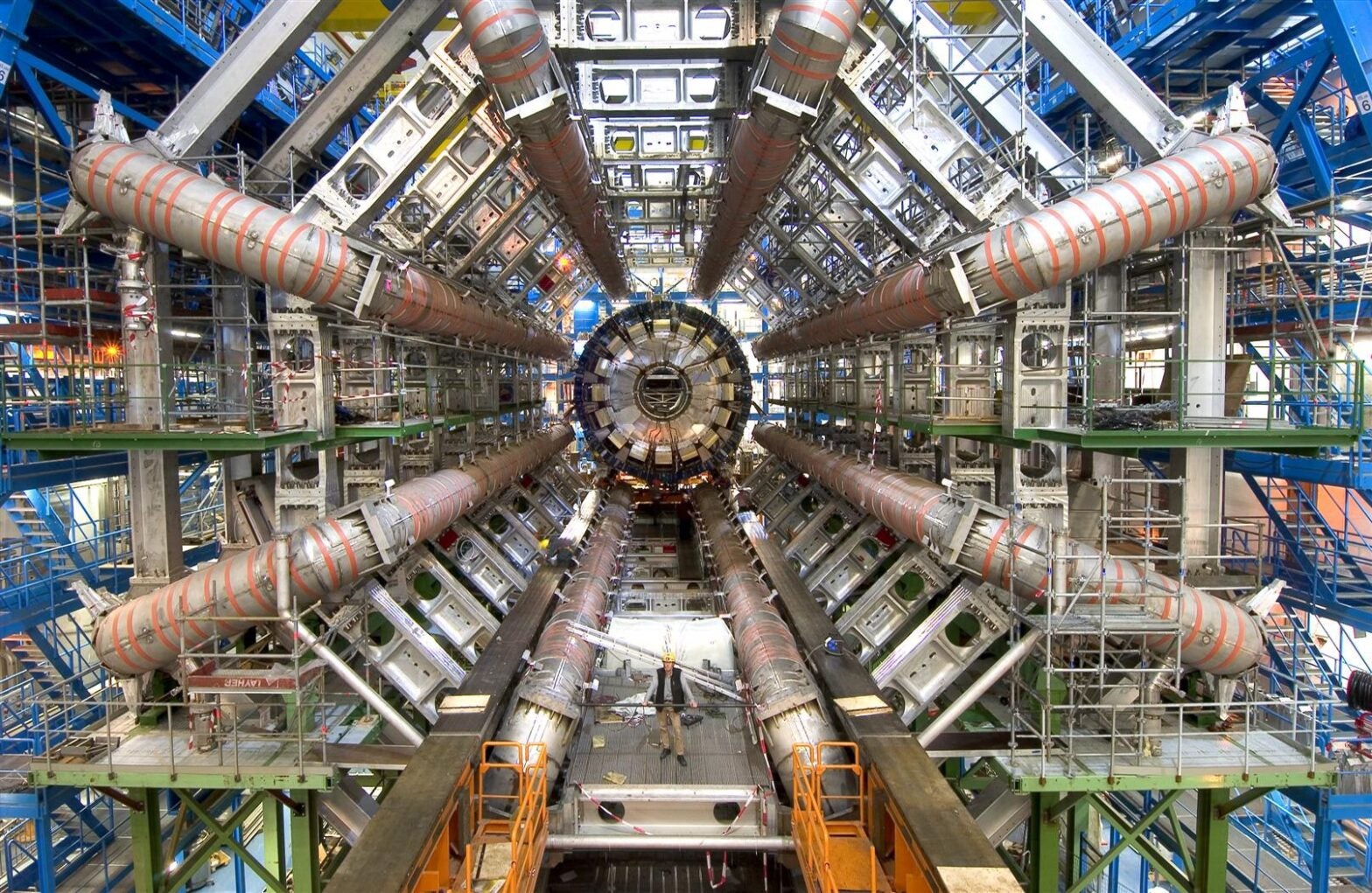 A portion of the Large Hadron Collider. Credit: ATLAS Experiment at CERN/Flickr.