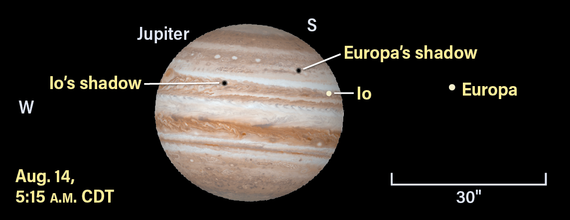 Jupiter and moons August 14, 2024