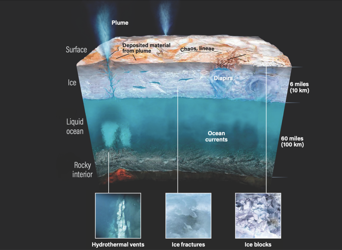 Illustration of the interior of Europa