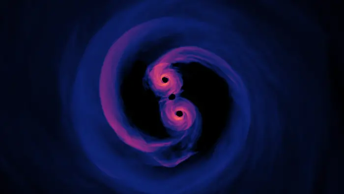 simulation of merging supermassive black holes